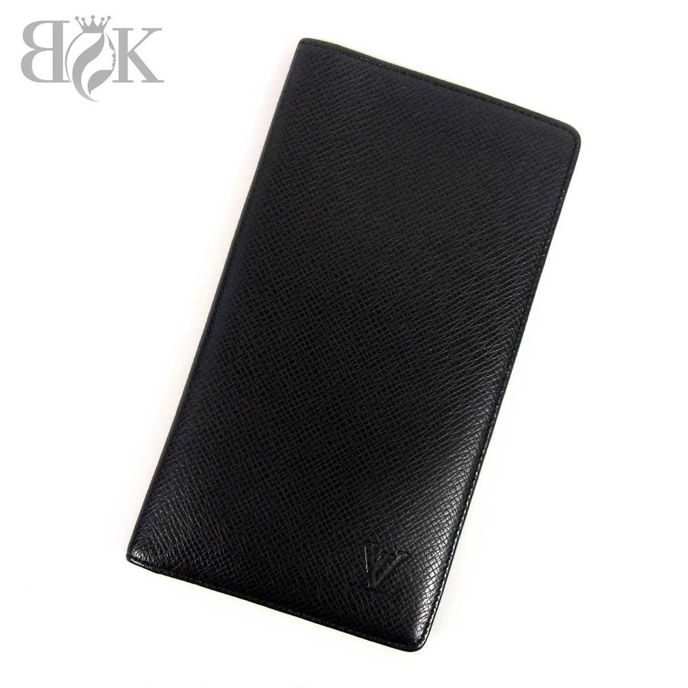 Louis Vuitton Valeur Long Black Porto Bifold Wallet Taiga Cult